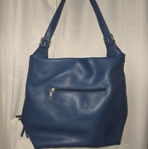 Blue  leather Hobo SHOULDER BAG